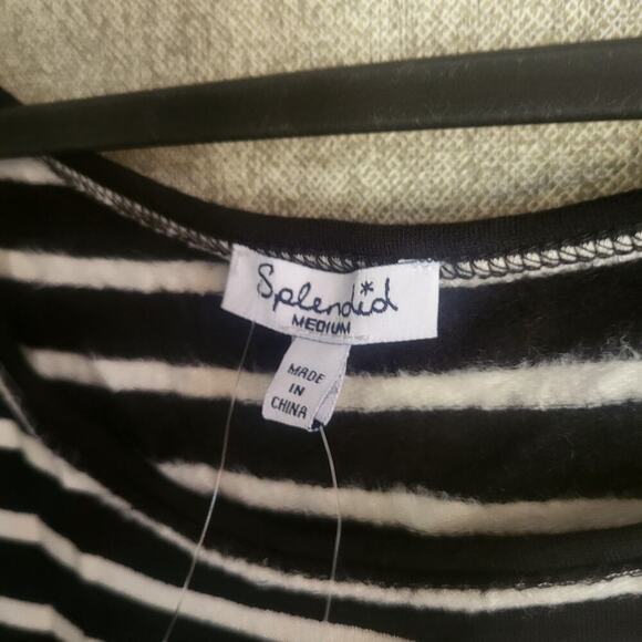 NWT $158 Splendid black and white striped dress Med basic capsule wardrobe - Picture 5 of 6